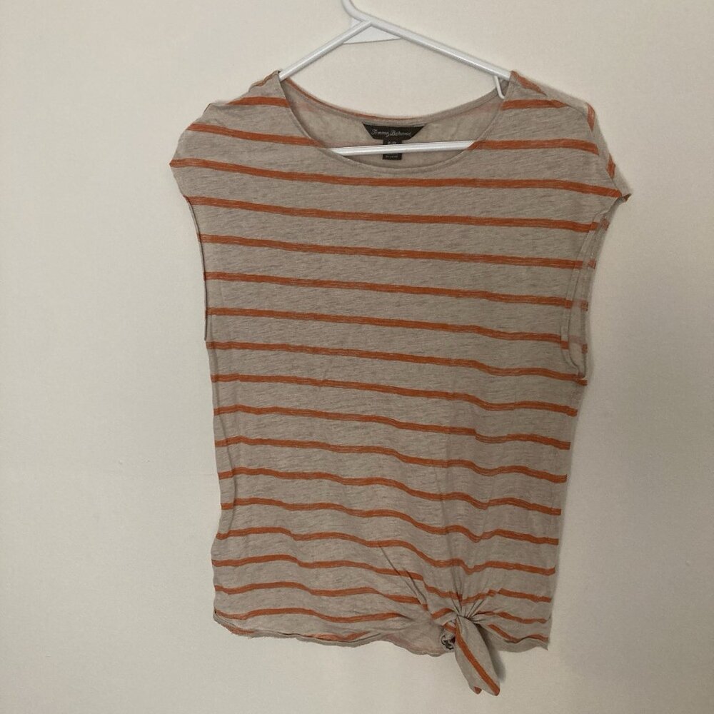 Tommy Bahama Womens 100% Linen Shirt Striped Sleeveless Size S